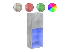 Clearance Móvel de TV com luzes LED 40,5x30x102 cm cimento PT249844 Cinzento