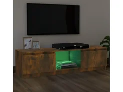 Móvel de TV com luzes LED 120x30x35,5 cm carvalho fumado PT586406^ Móvel De Tv