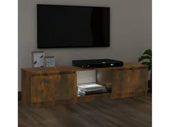 Móvel de TV com luzes LED 120x30x35,5 cm carvalho fumado PT586406^ Móvel De Tv