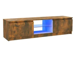 Móvel de TV com luzes LED 120x30x35,5 cm carvalho fumado PT586406^ Móvel De Tv