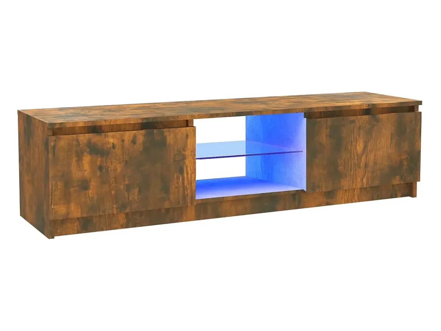 Móvel de TV com luzes LED 120x30x35,5 cm carvalho fumado PT586406^ Móvel De Tv