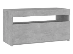 New Móvel de TV com luzes LED 75x35x40 cm cimento PT591677 Cinzento