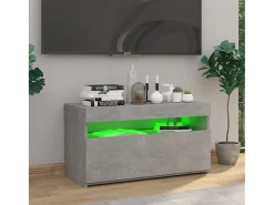 New Móvel de TV com luzes LED 75x35x40 cm cimento PT591677 Cinzento