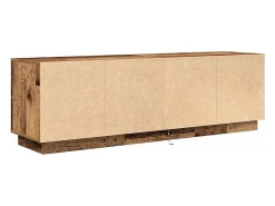 vidaxl Móvel de TV com luzes LED 160,5x41x50 cm madeira velha^ Móvel De Tv