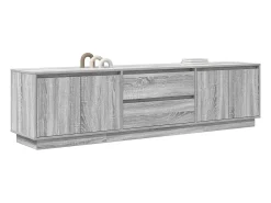 Clearance vidaxl Móvel de TV com luzes LED 193,5x41x50 cm sonoma Cinzento