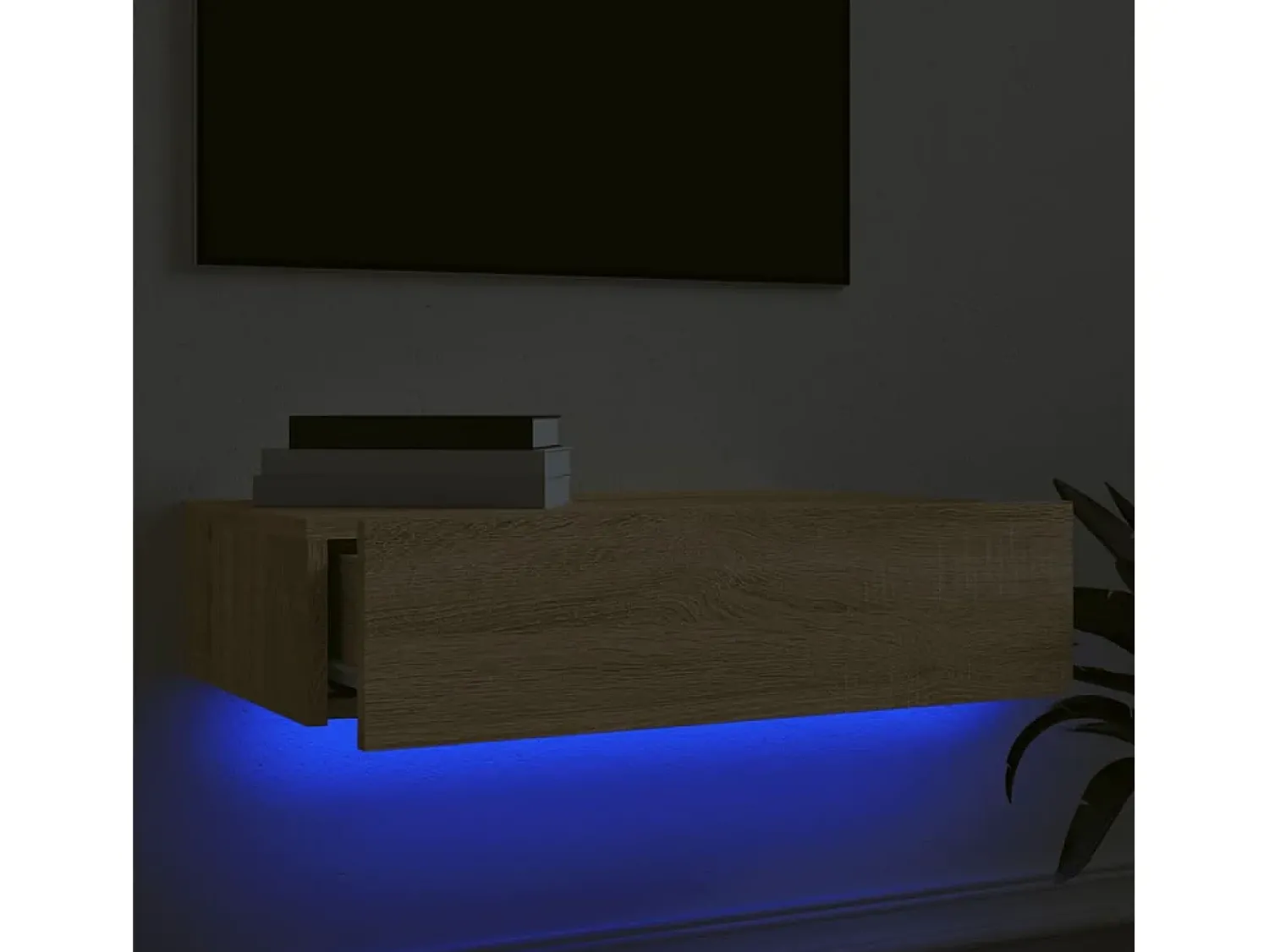 Móvel De Tv* Móvel de TV com luzes LED 60x35x15,5 cm carvalho sonoma PT378597 Castanho