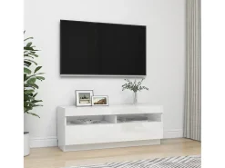 Móvel De Tv| Móvel de TV com luzes LED 100x35x40 cm brilhante PT108763 Branco
