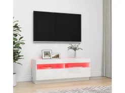 Móvel De Tv| Móvel de TV com luzes LED 100x35x40 cm brilhante PT108763 Branco