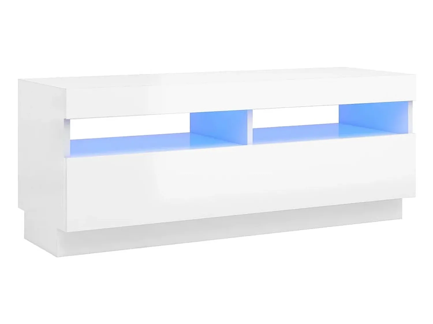 Móvel De Tv| Móvel de TV com luzes LED 100x35x40 cm brilhante PT108763 Branco