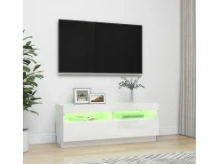 Móvel De Tv| Móvel de TV com luzes LED 100x35x40 cm brilhante PT108763 Branco