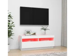 Móvel De Tv* Móvel de TV com luzes LED 100x35x40 cm PT543122 Branco