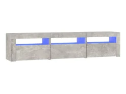 Móvel de TV com luzes LED 180x35x40 cm cinza sonoma PT411354 Cinzento