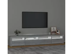 Sale Móvel de TV com luzes LED 240x35x40 cm sonoma cinza PT444999 Cinzento