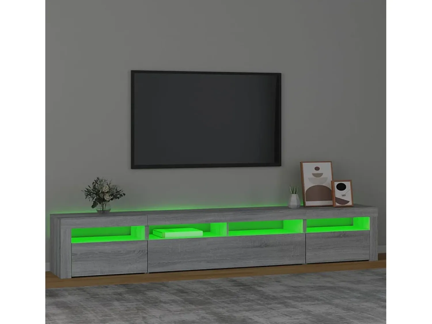 Sale Móvel de TV com luzes LED 240x35x40 cm sonoma cinza PT444999 Cinzento