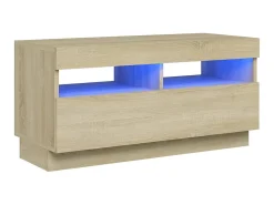 Móvel De Tv* Móvel de TV com luzes LED 80x35x40 cm carvalho sonoma PT689814 Castanho