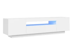 Móvel De Tv| Móvel de TV com luzes LED 160x35x40 cm PT886323 Branco