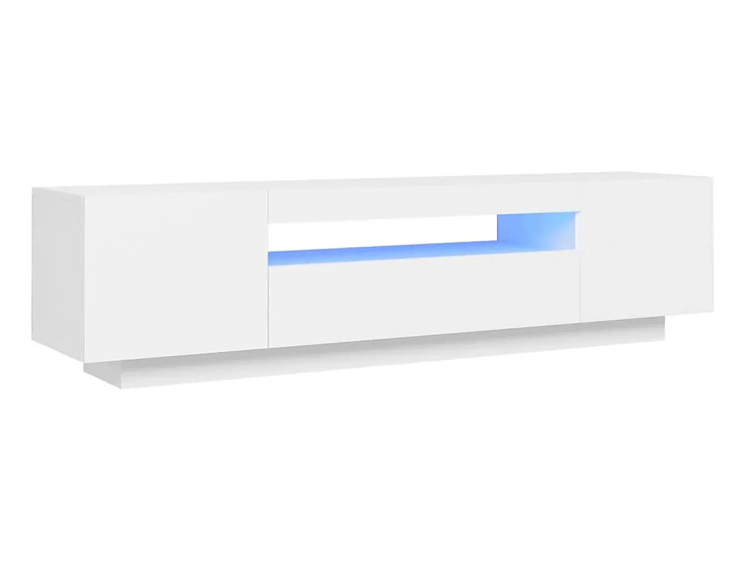 Móvel De Tv| Móvel de TV com luzes LED 160x35x40 cm PT886323 Branco