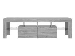 Móvel De Tv*vidaxl Móvel de TV com luzes LED 140x36,5x40 cm sonoma Cinzento