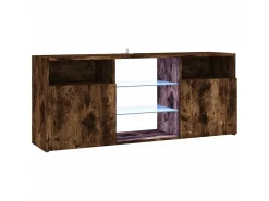 Móvel de TV com luzes LED 120x30x50 cm carvalho fumado PT439648^ Móvel De Tv