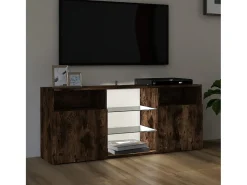 Móvel de TV com luzes LED 120x30x50 cm carvalho fumado PT439648^ Móvel De Tv