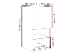 vidaxl Móvel de TV com luzes LED 30,5x30x60 cm sonoma^ Móvel De Tv