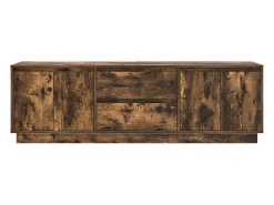 vidaxl Móvel de TV com luzes LED 160,5x41x50 cm carvalho fumado^ Móvel De Tv
