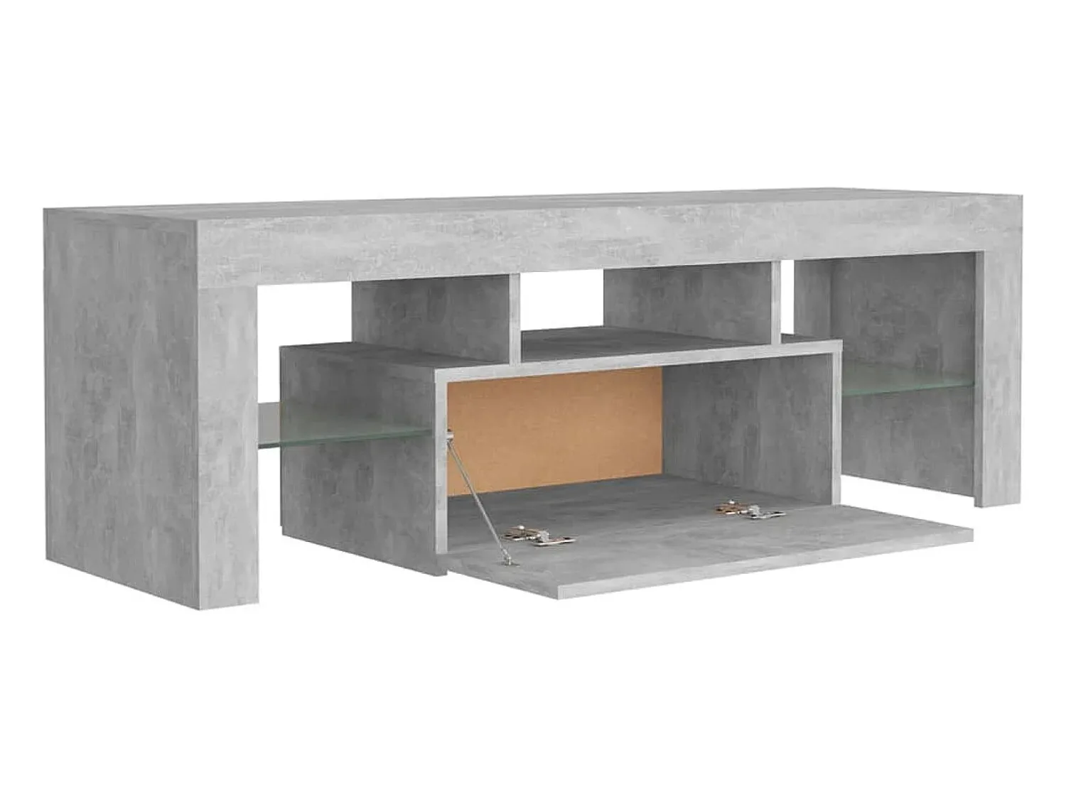 Móvel De Tv| Móvel de TV com luzes LED 120x35x40 cm cimento PT299560 Cinzento