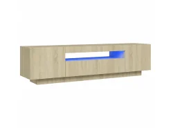 New Móvel de TV com luzes LED 160x35x40 cm carvalho sonoma PT883413 Castanho