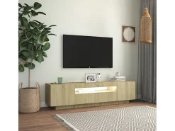 New Móvel de TV com luzes LED 160x35x40 cm carvalho sonoma PT883413 Castanho