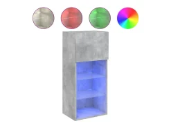 Móvel De Tv| Móvel de TV com luzes LED 40,5x30x90 cm cimento PT907566 Cinzento