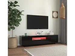 Móvel De Tv* Móvel de TV com luzes LED 160x35x40 cm PT282452 Preto