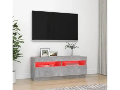 Discount Móvel de TV com luzes LED 100x35x40 cm cimento PT580774 Cinzento