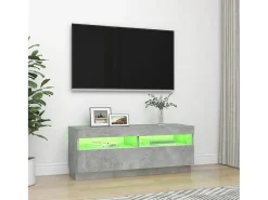 Discount Móvel de TV com luzes LED 100x35x40 cm cimento PT580774 Cinzento