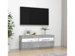 Discount Móvel de TV com luzes LED 100x35x40 cm cimento PT580774 Cinzento