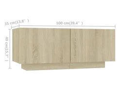 Móvel De Tv*vidaxl Móvel de TV com luzes LED 260x35x40 cm carvalho sonoma Castanho