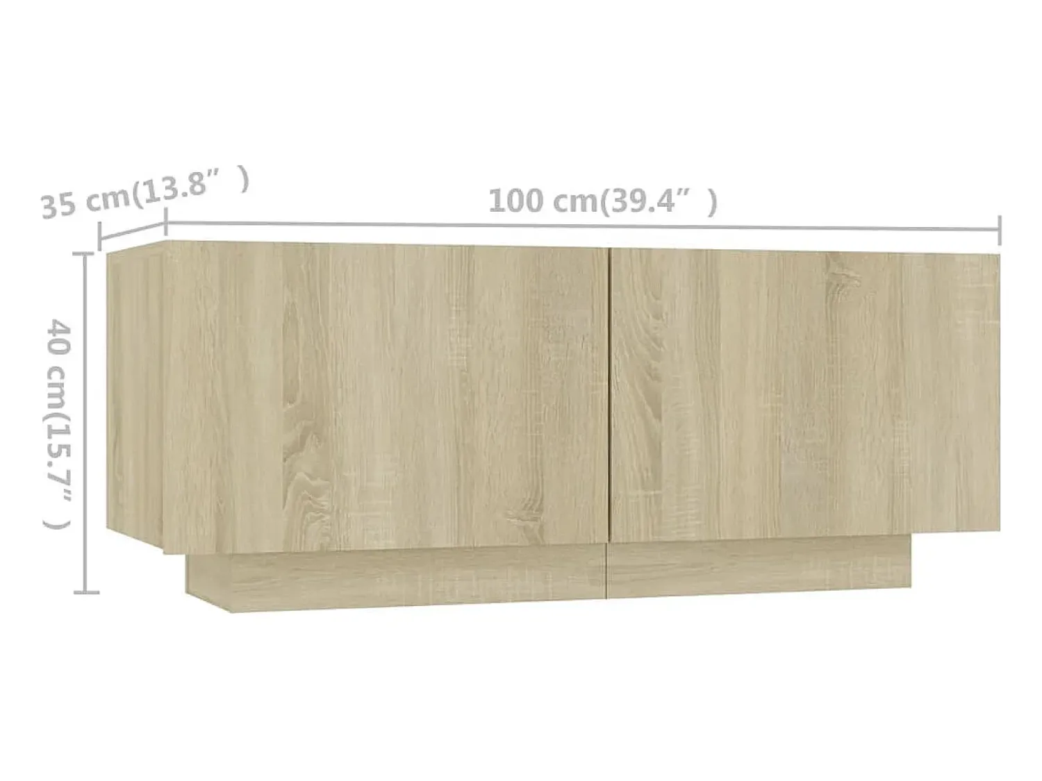 Móvel De Tv*vidaxl Móvel de TV com luzes LED 260x35x40 cm carvalho sonoma Castanho