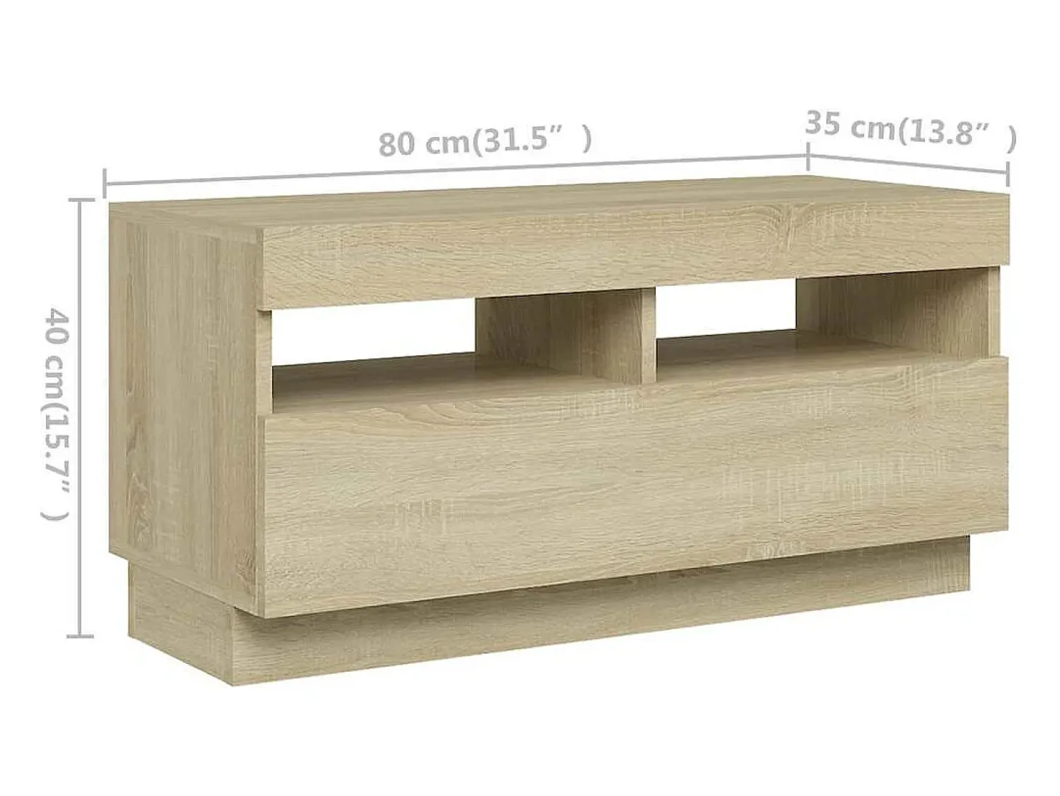 Móvel De Tv*vidaxl Móvel de TV com luzes LED 260x35x40 cm carvalho sonoma Castanho