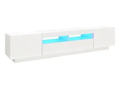 Móvel De Tv* Móvel de TV com luzes LED 200x35x40 cm PT297946 Branco