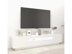 Móvel De Tv* Móvel de TV com luzes LED 200x35x40 cm PT297946 Branco