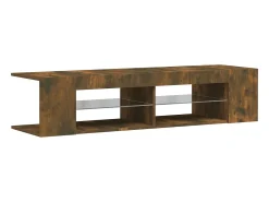 Sale Móvel de TV com luzes LED 135x39x30 cm cor carvalho fumado PT802735 Castanho