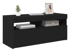 Móvel De Tv|vidaxl Móvel de TV com luzes LED 90x35x40 cm Preto