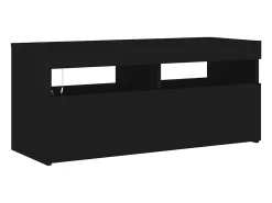 Móvel De Tv|vidaxl Móvel de TV com luzes LED 90x35x40 cm Preto
