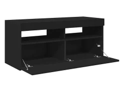 Móvel De Tv|vidaxl Móvel de TV com luzes LED 90x35x40 cm Preto