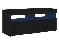 Móvel De Tv|vidaxl Móvel de TV com luzes LED 90x35x40 cm Preto
