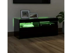 Móvel De Tv|vidaxl Móvel de TV com luzes LED 90x35x40 cm Preto