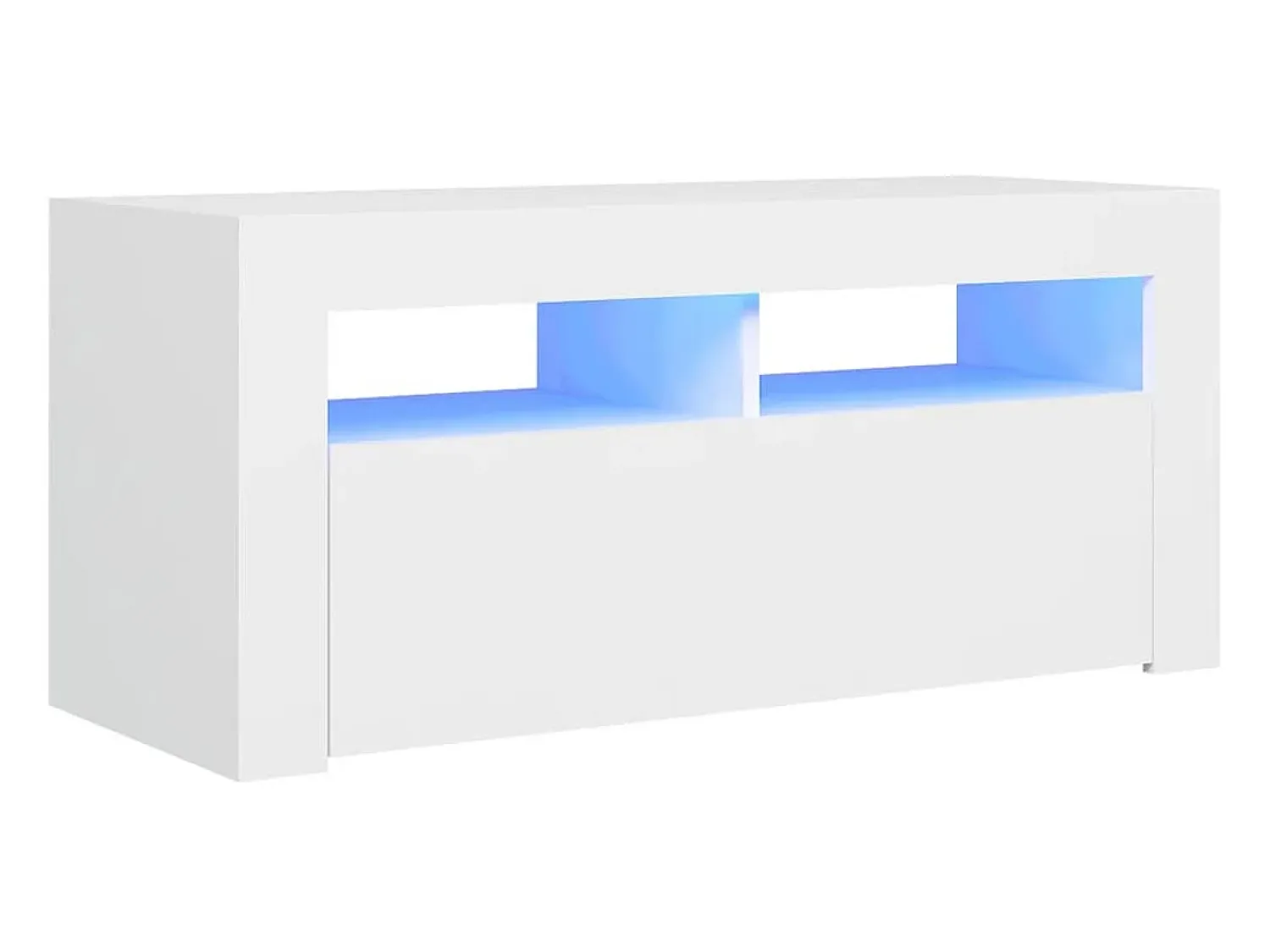 Móvel De Tv* Móvel de TV com luzes LED 90x35x40 cm PT509822 Branco