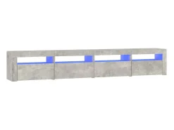 Outlet Móvel de TV com luzes LED 240x35x40 cm cimento PT484918 Cinzento