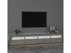 Outlet Móvel de TV com luzes LED 240x35x40 cm cimento PT484918 Cinzento
