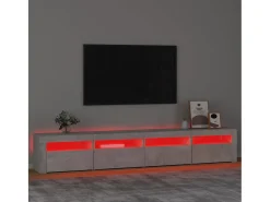 Outlet Móvel de TV com luzes LED 240x35x40 cm cimento PT484918 Cinzento