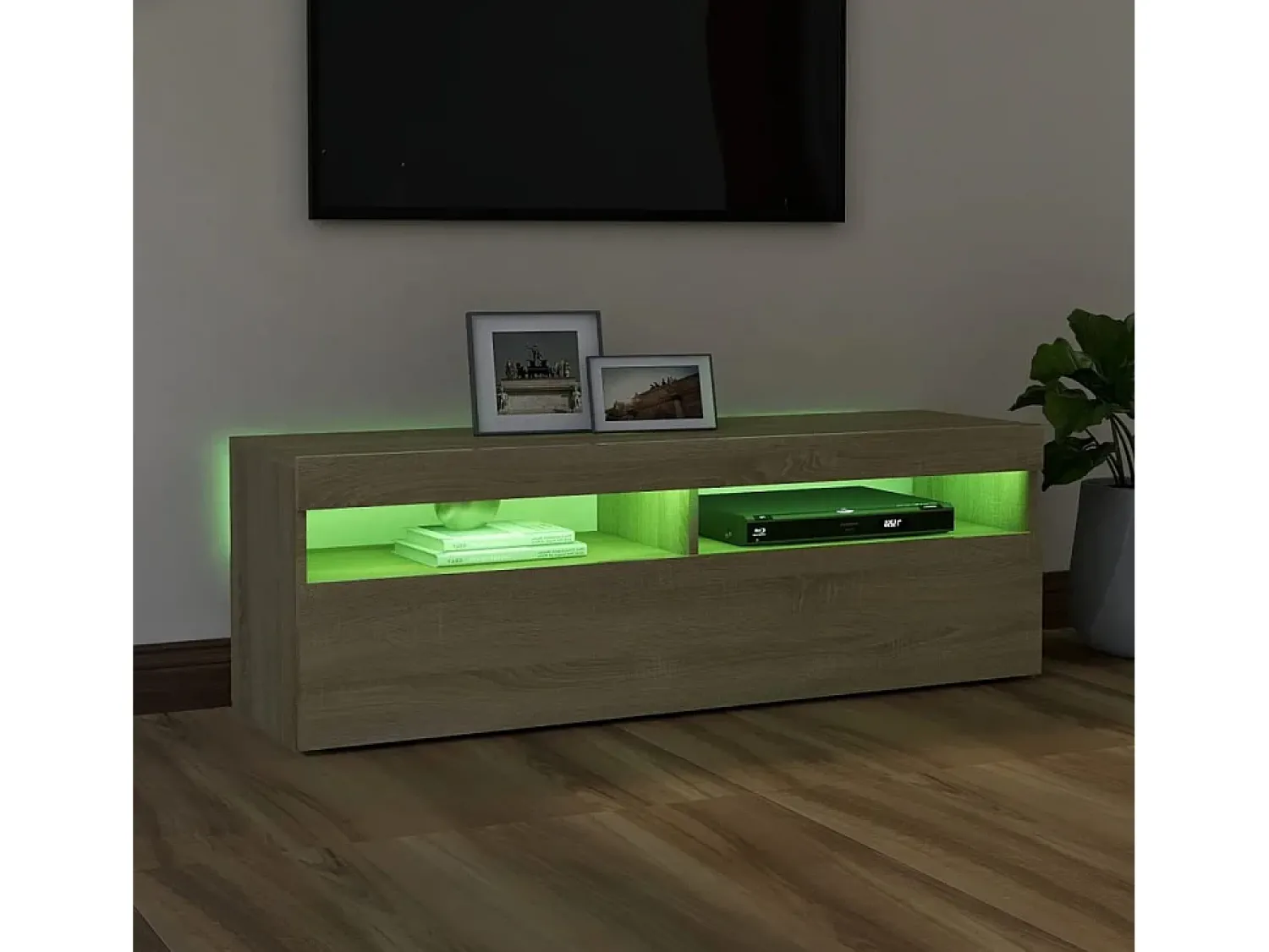 Móvel de TV com luzes LED 120x35x40 cm carvalho sonoma PT767155^ Móvel De Tv